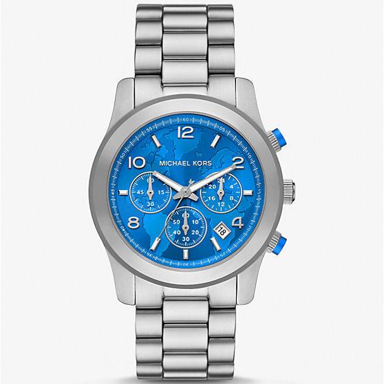  Shop Authentic Michael Kors Runway Stop Hunger Blue Dial Silver Steel Strap Watch for Women - MK7427 - Luxxuri