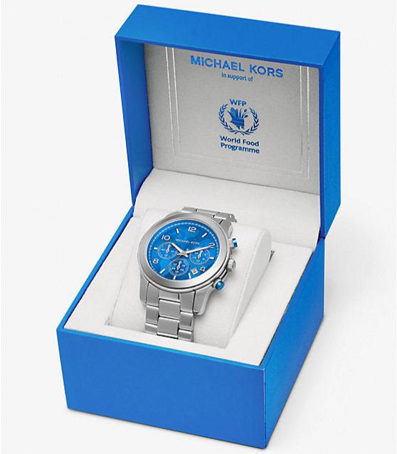  Shop Authentic Michael Kors Runway Stop Hunger Blue Dial Silver Steel Strap Watch for Women - MK7427 - Luxxuri
