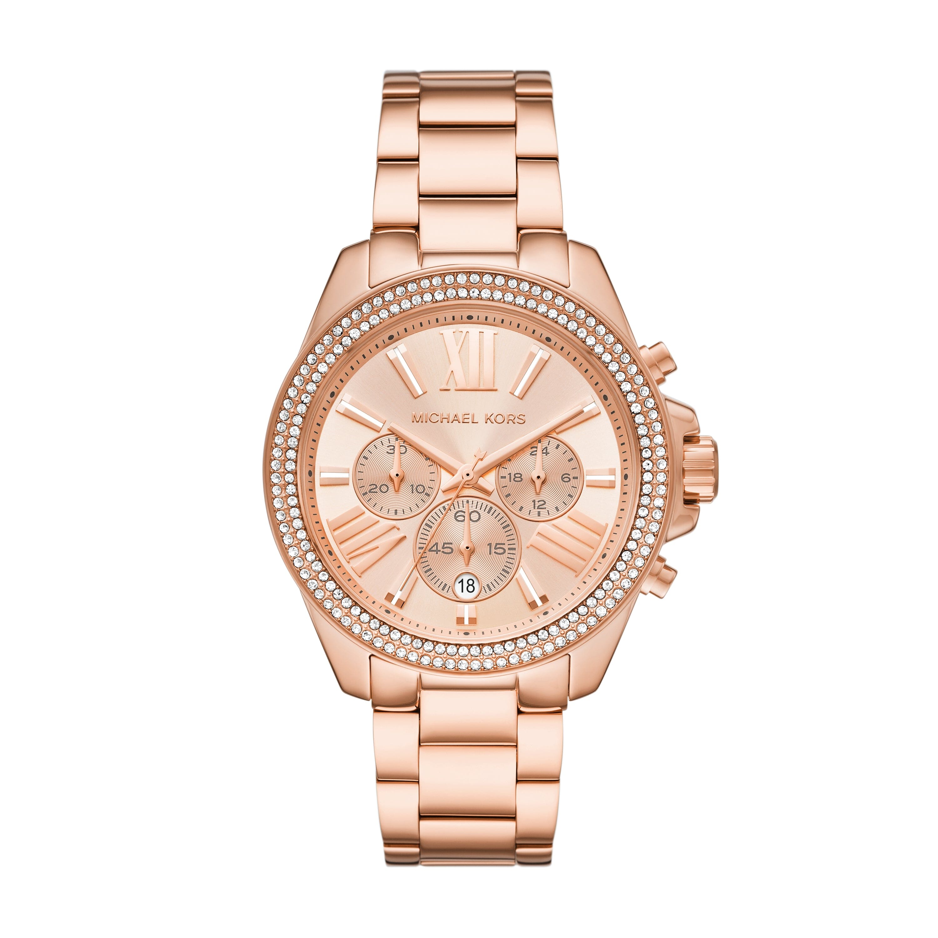  Shop Authentic Michael Kors Wren Chronograph Rose Gold Dial Rose Gold Steel Strap Watch for Women - MK7430 - Luxxuri