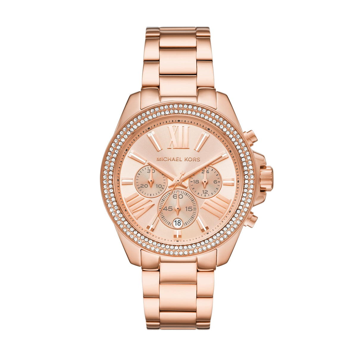  Shop Authentic Michael Kors Wren Chronograph Rose Gold Dial Rose Gold Steel Strap Watch for Women - MK7430 - Luxxuri