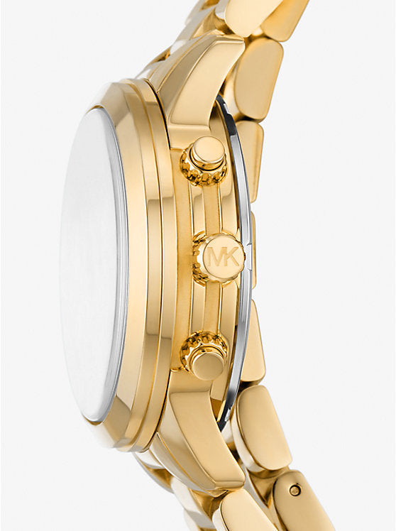  Shop Authentic Michael Kors Runway 18K Gold-Plated Triple Wrap Gold Dial Gold Steel Strap Watch for Women - MK7450 - Luxxuri