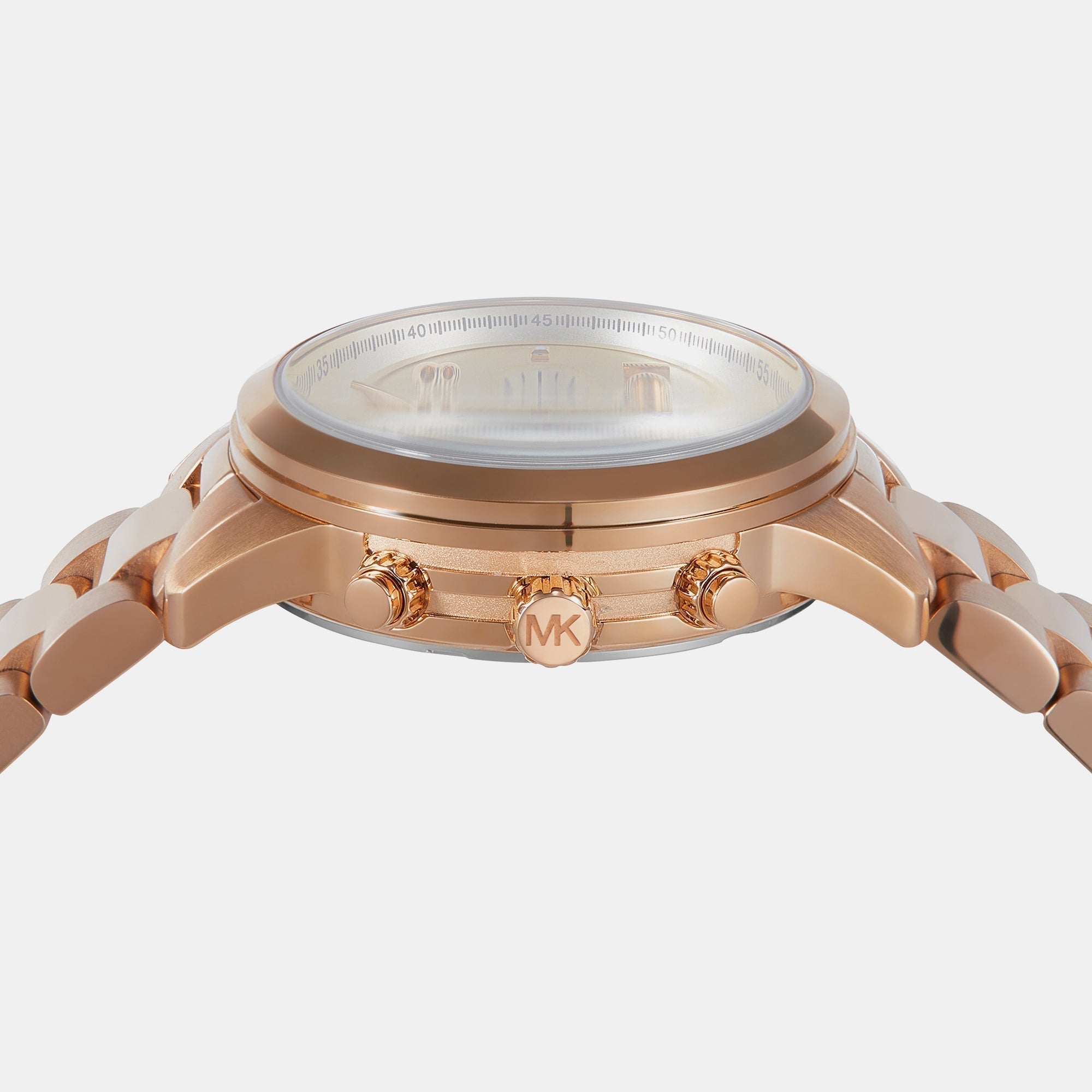  Shop Authentic Michael Kors Runway Chronograph Analog Rose Gold Dial Rose Gold Steel Strap Watch for Women - MK7453 - Luxxuri