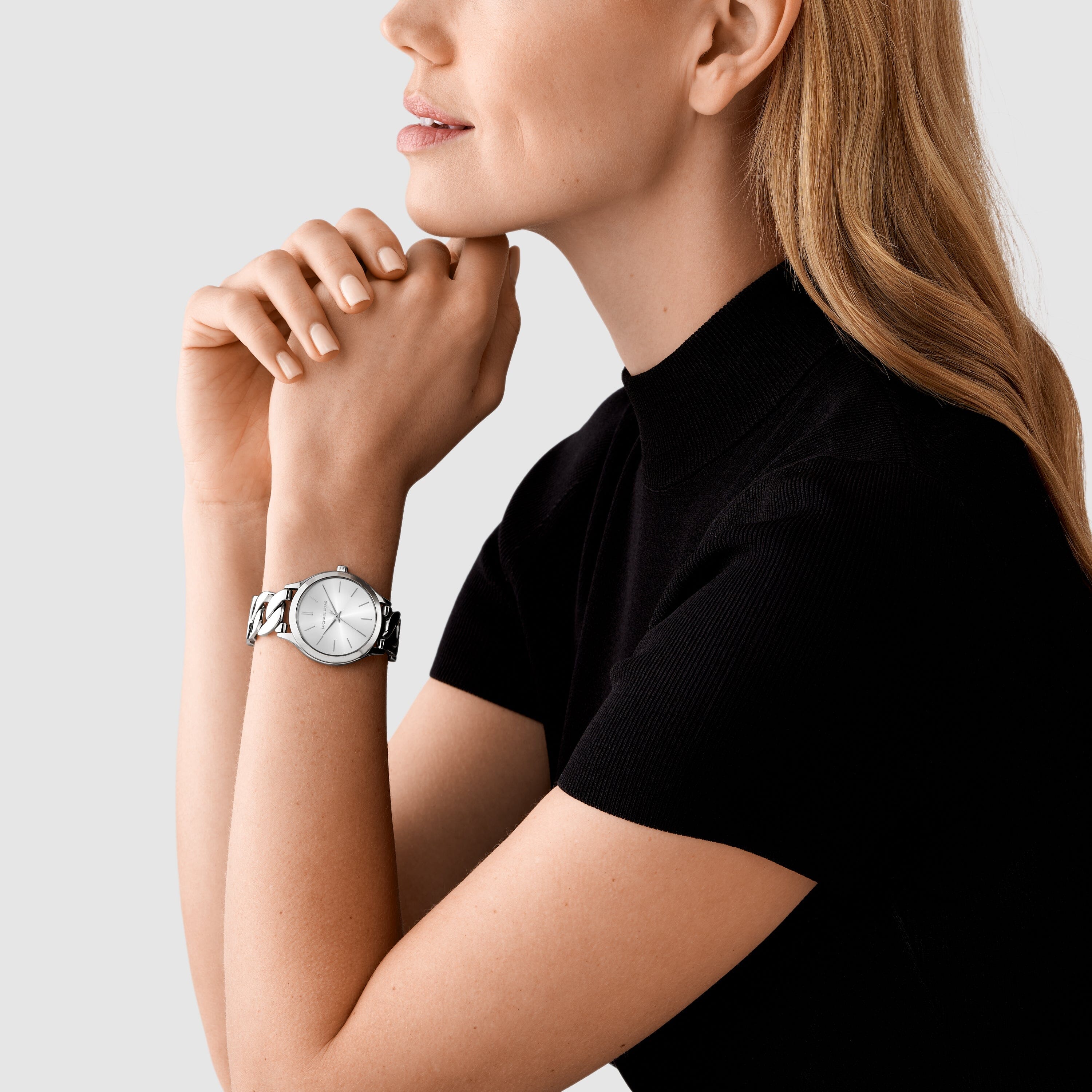  Shop Authentic Michael Kors Runway Three-Hand Silver Dial Silver Steel Strap Watch for Women - MK7474 - Luxxuri