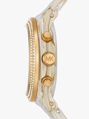  Shop Authentic Michael Kors Runway Pavé Chronograph White Dial White Acetate Strap Watch for Women - MK7476 - Luxxuri