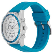  Shop Authentic Michael Kors Hadyn Analog Silver Dial Blue Rubber Strap Watch for Women - MK7485 - Luxxuri