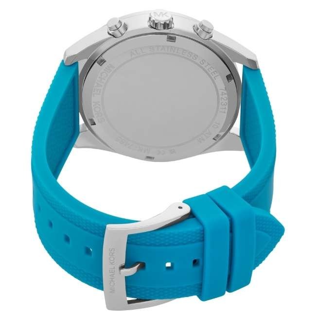  Shop Authentic Michael Kors Hadyn Analog Silver Dial Blue Rubber Strap Watch for Women - MK7485 - Luxxuri