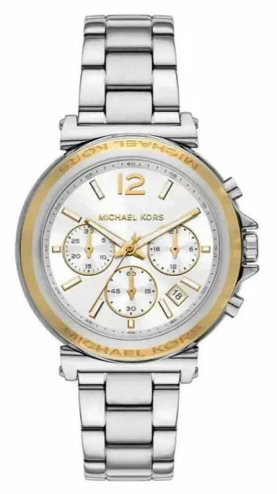  Shop Authentic Michael Kors Maren Chronograph Silver Dial Silver Steel Strap Watch for Women - MK7495 - Luxxuri