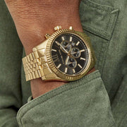  Shop Authentic Michael Kors Lexington Chronograph Black Dial Gold Steel Strap Watch for Men - MK8286 - Luxxuri
