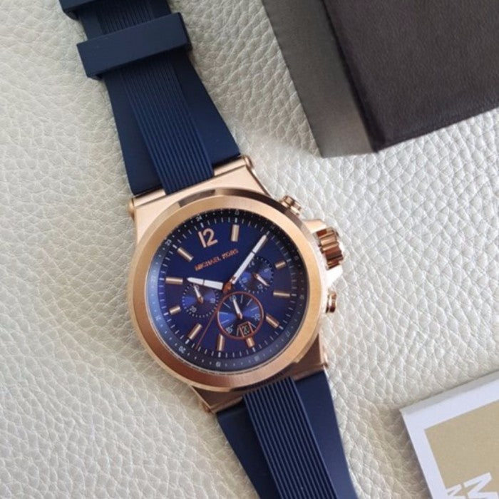  Shop Authentic Michael Kors Dylan Blue Dial Blue Rubber Strap Watch for Men - MK8295 - Luxxuri
