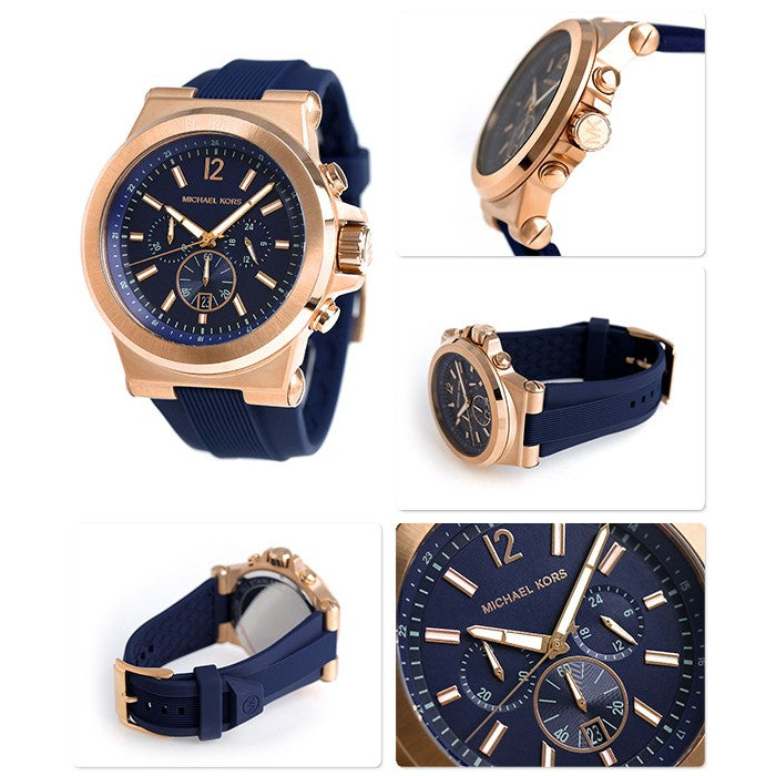  Shop Authentic Michael Kors Dylan Blue Dial Blue Rubber Strap Watch for Men - MK8295 - Luxxuri