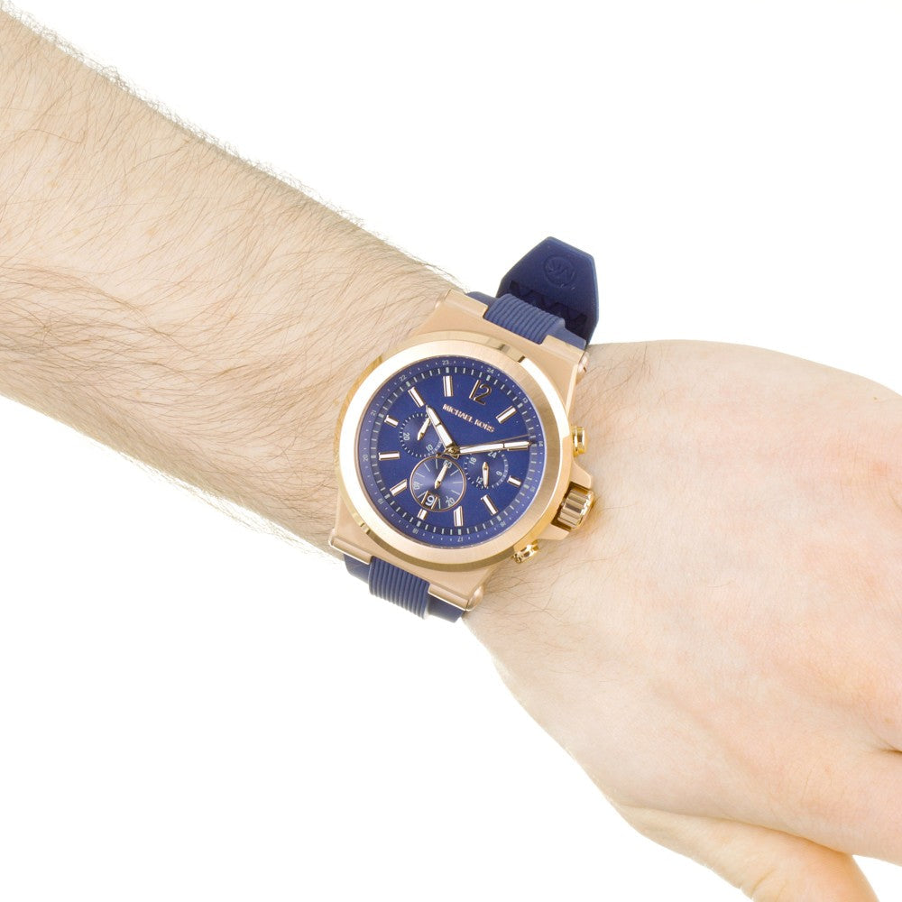  Shop Authentic Michael Kors Dylan Blue Dial Blue Rubber Strap Watch for Men - MK8295 - Luxxuri
