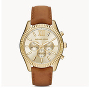  Shop Authentic Michael Kors Lexington Chronograph Gold Dial Brown Leather Strap Watch For Men - MK8447 - Luxxuri