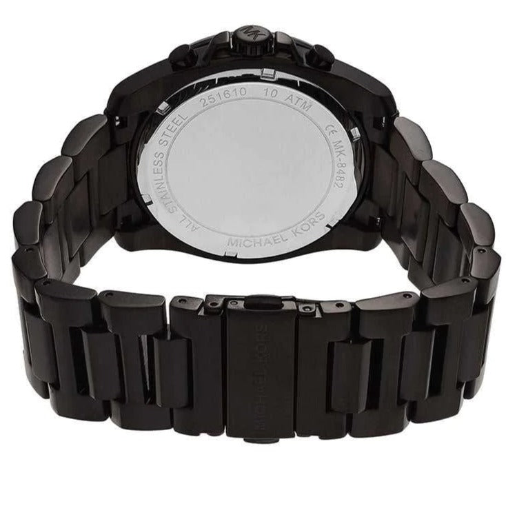  Shop Authentic Michael Kors Brecken Chronograph Black Dial Black Steel Strap Watch For Men - MK8482 - Luxxuri