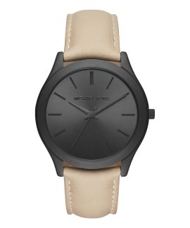  Shop Authentic Michael Kors Slim Runway Black Dial Beige Leather Strap Watch For Men - MK8510 - Luxxuri