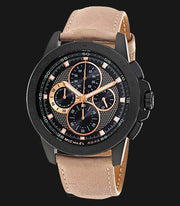  Shop Authentic Michael Kors Ryker Chronograph Black Dial Beige Leather Strap Watch For Men - MK8520 - Luxxuri