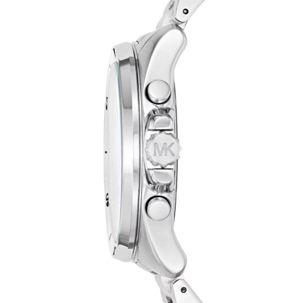  Shop Authentic Michael Kors Brecken Chronograph Silver Dial Silver Steel Strap Watch For Women - MK8562 - Luxxuri