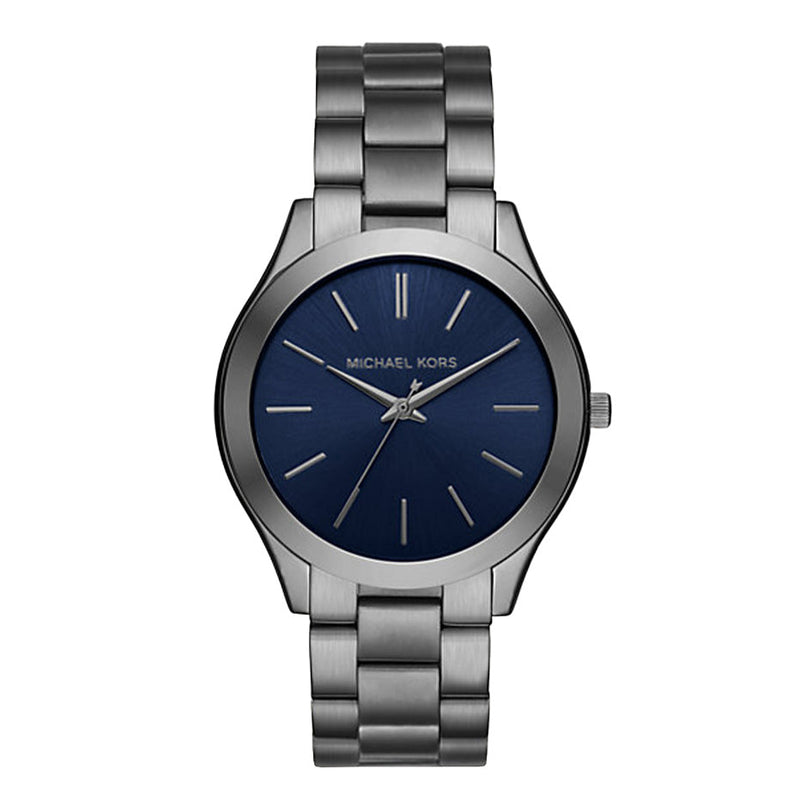  Shop Authentic Michael Kors Slim Runway Blue Dial Grey Steel Strap Watch For Men - MK8584 - Luxxuri