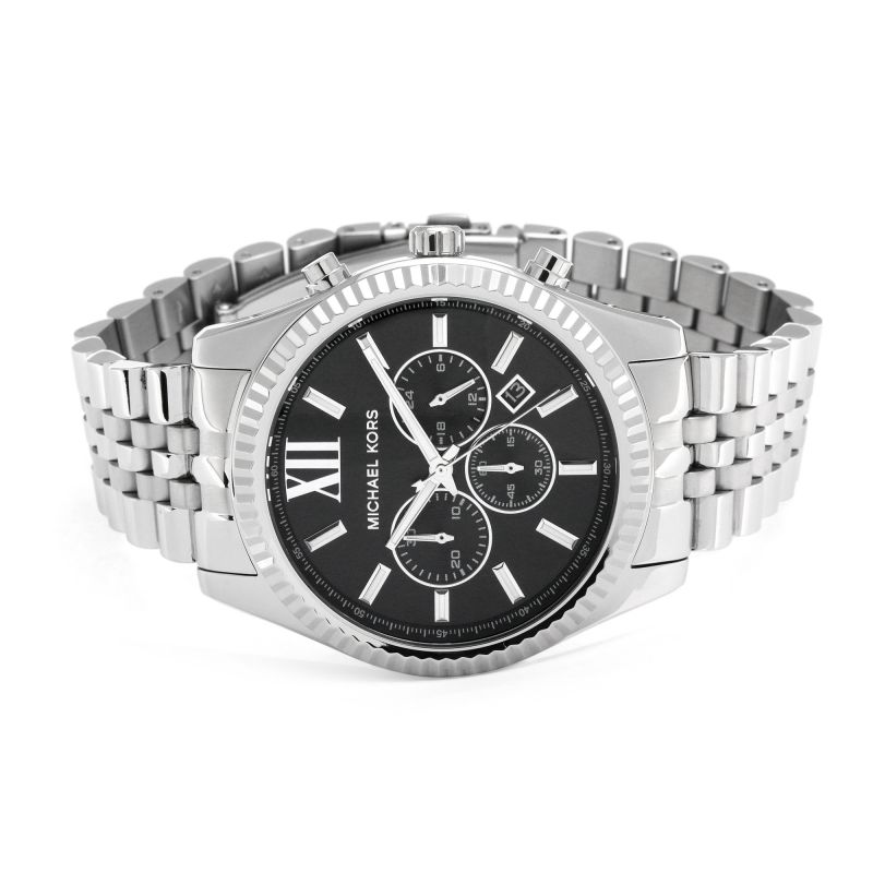  Shop Authentic Michael Kors Lexington Chronograph Black Dial Black Steel Strap Watch For Men - MK8602 - Luxxuri