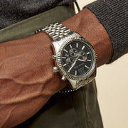  Shop Authentic Michael Kors Lexington Chronograph Black Dial Black Steel Strap Watch For Men - MK8602 - Luxxuri