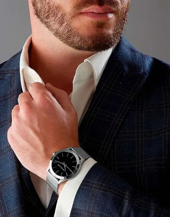  Shop Authentic Michael Kors Slim Runway Analog Black Dial Silver Mesh Bracelet Watch For Men - MK8606 - Luxxuri