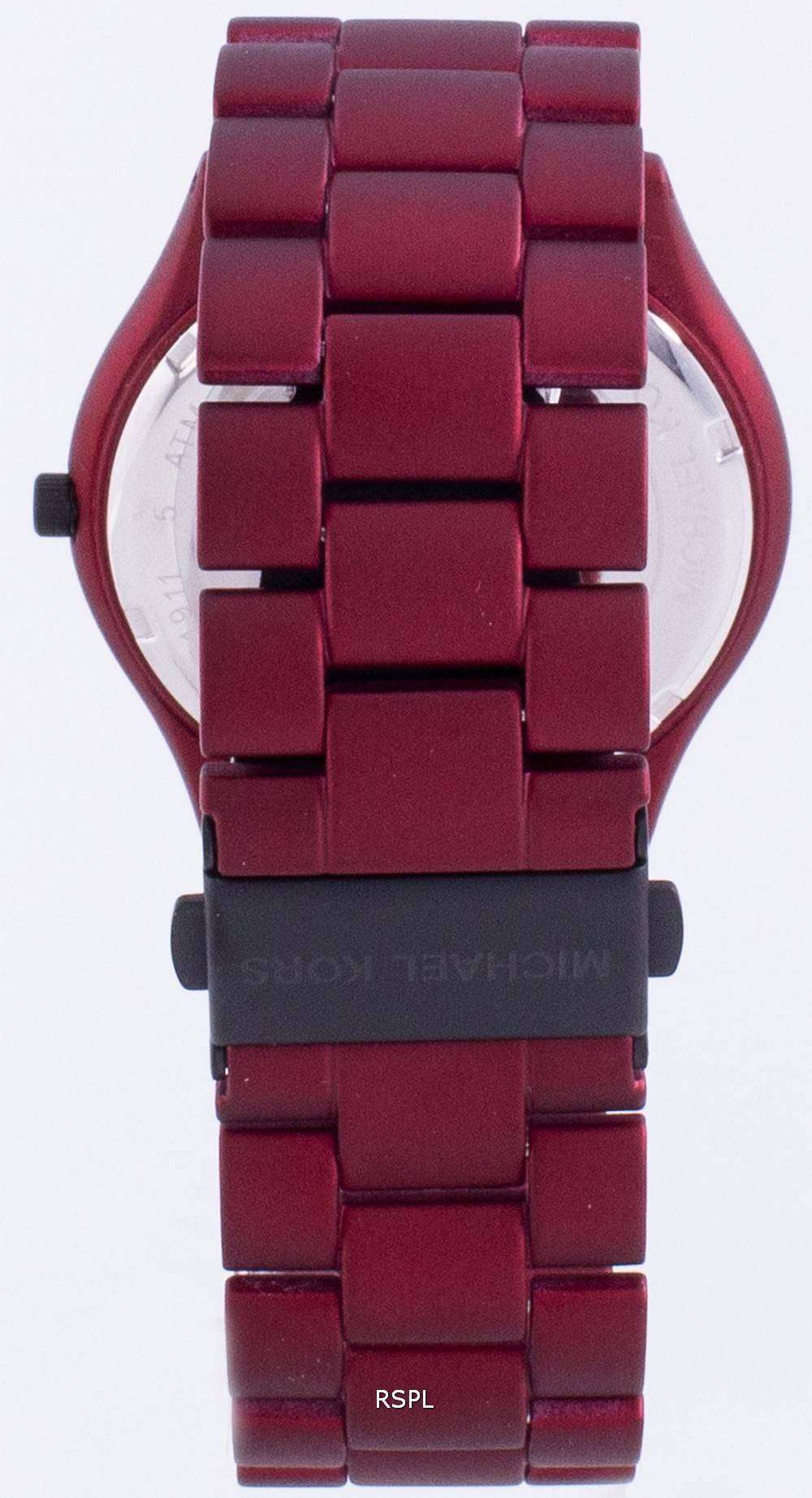  Shop Authentic Michael Kors Slim Runway Quartz Black Dial Red Steel Strap Watch for Men - MK8712 - Luxxuri