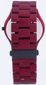  Shop Authentic Michael Kors Slim Runway Quartz Black Dial Red Steel Strap Watch for Men - MK8712 - Luxxuri