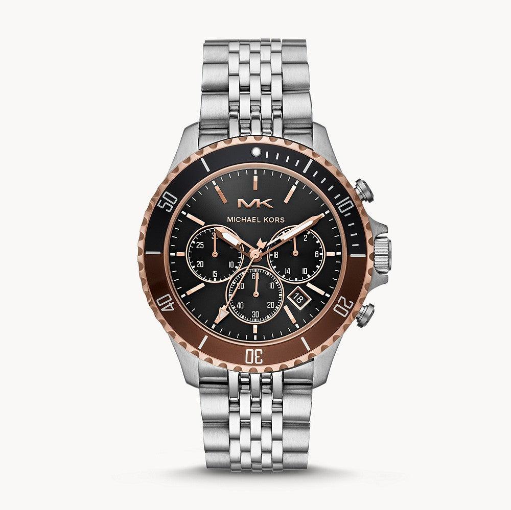  Shop Authentic Michael Kors Bayville Chronograph Black Dial Silver Steel Strap Watch For Men - MK8725 - Luxxuri