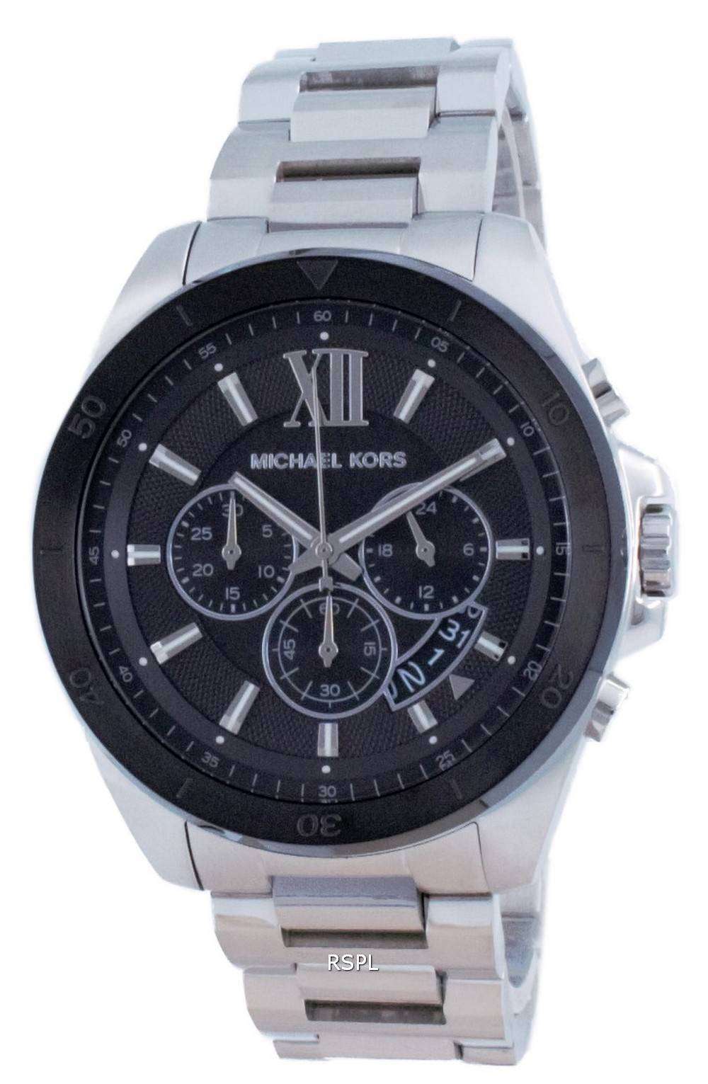  Shop Authentic Michael Kors Brecken Chronograph Black Dial Silver Steel Strap Watch For Men - MK8847 - Luxxuri