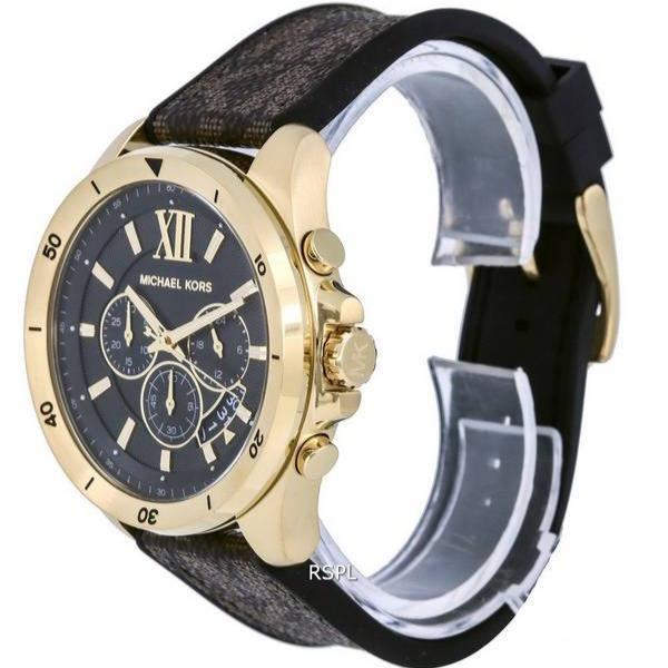  Shop Authentic Michael Kors Brecken Chronograph Black Dial Brown Leather Strap Watch For Men - MK8849 - Luxxuri