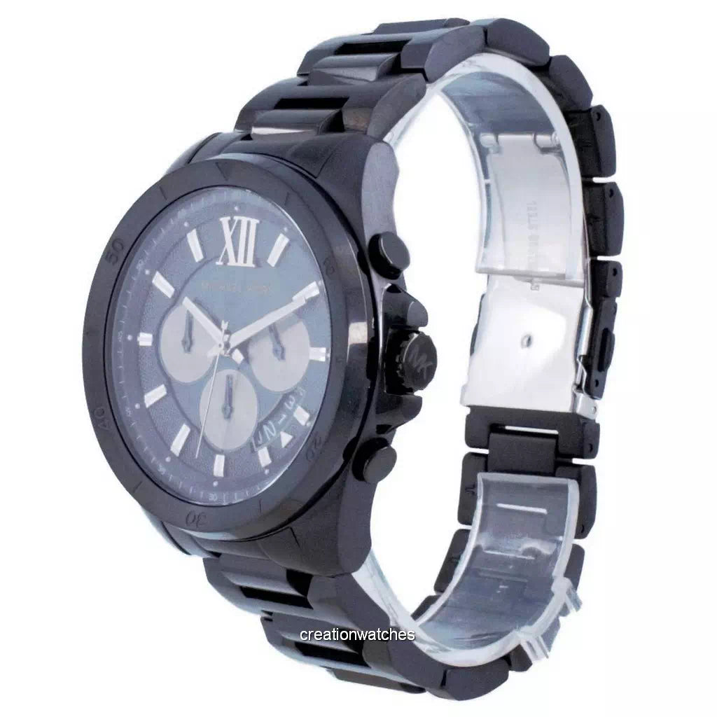  Shop Authentic Michael Kors Brecken Chronograph Black Dial Black Steel Strap Watch For Men - MK8858 - Luxxuri