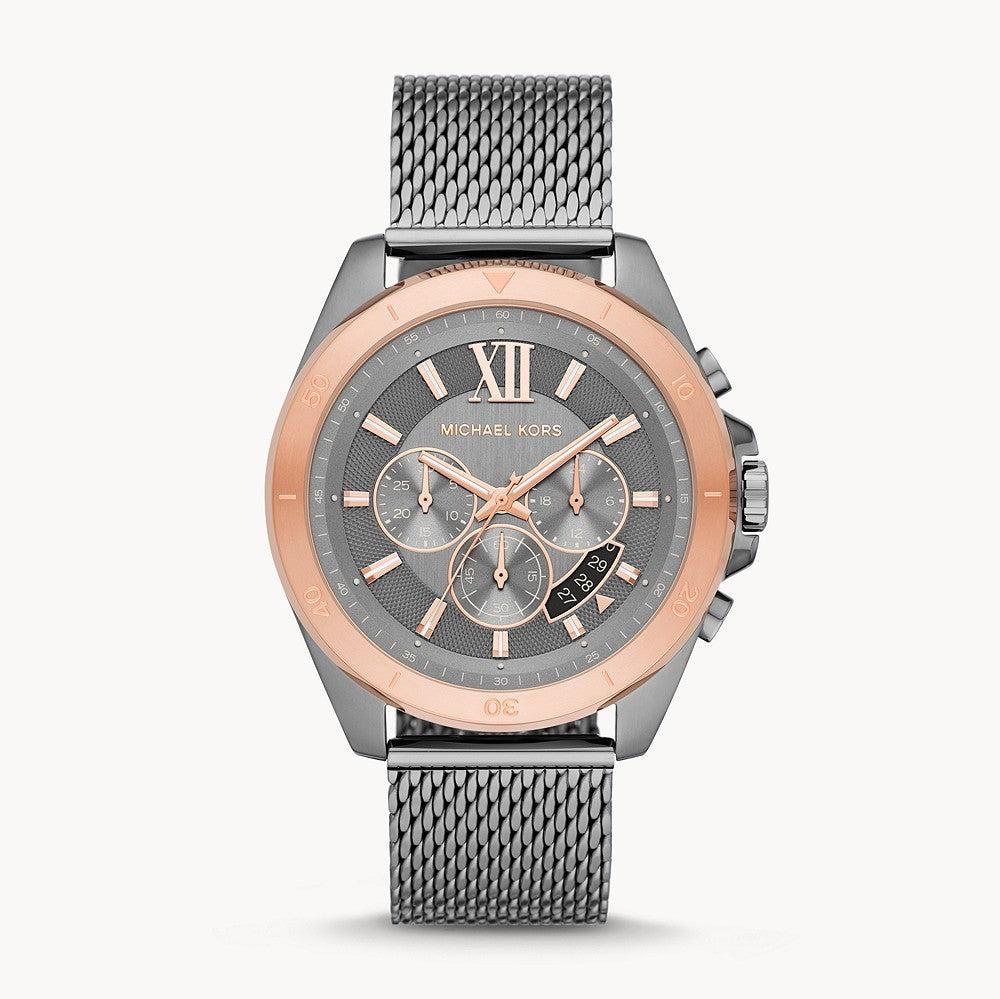  Shop Authentic Michael Kors Brecken Chronograph Grey Dial Silver Mesh Strap Watch For Men - MK8868 - Luxxuri
