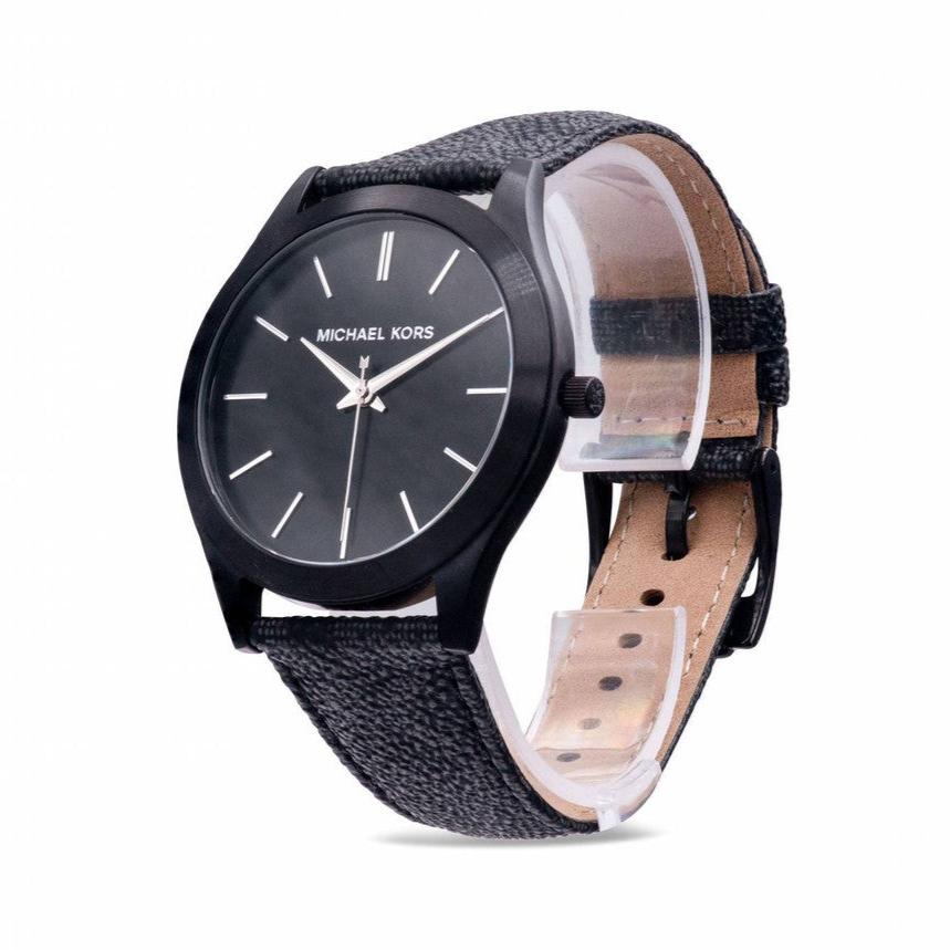  Shop Authentic Michael Kors Slim Runway Black Dial Black Leather Strap Watch For Men - MK8908 - Luxxuri