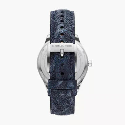  Shop Authentic Michael Kors Benning Three Hand Silver Dial Blue Leather Strap Watch For Men - MK8930 - Luxxuri
