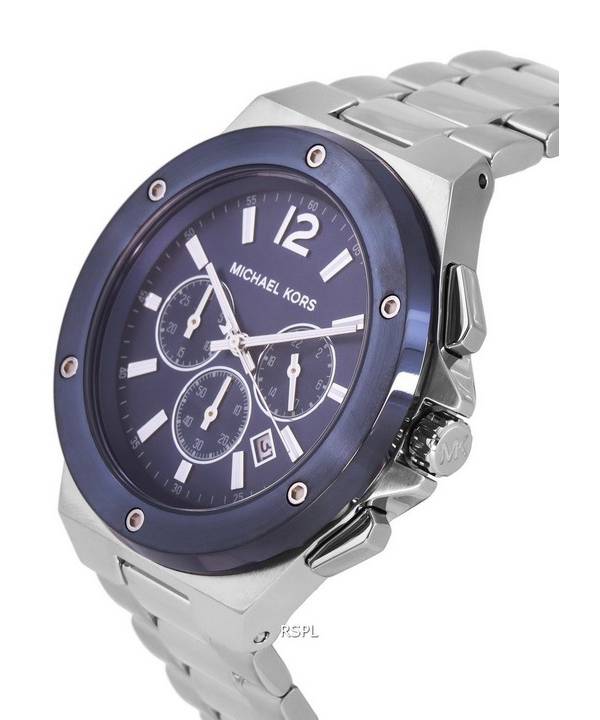  Shop Authentic Michael Kors Lennox Chronograph Blue Dial Silver Steel Strap Watch For Men - MK8938 - Luxxuri