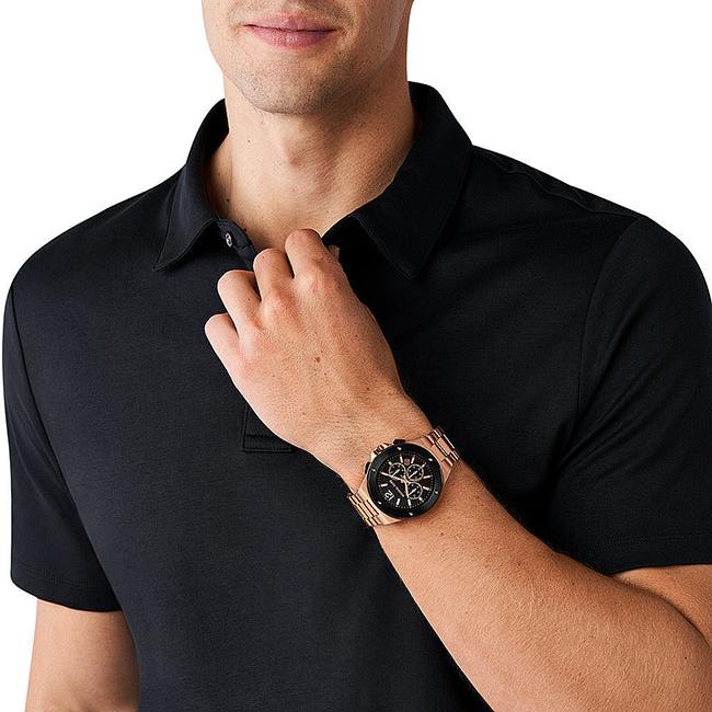  Shop Authentic Michael Kors Lennox Chronograph Black Dial Rose Gold Steel Strap Watch For Men - MK8940 - Luxxuri