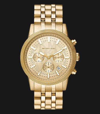  Shop Authentic Michael Kors Hutton Chronograph Gold Dial Gold Steel Strap Watch For Men - MK8953 - Luxxuri
