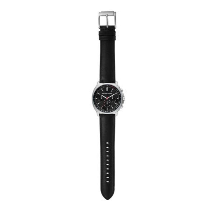  Shop Authentic Michael Kors Sullivan Chronograph Black Dial Black Leather Strap Watch For Men - MK8997 - Luxxuri