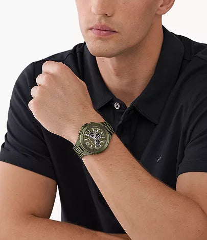  Shop Authentic Michael Kors Lennox Chronograph Green Dial Green Steel Strap Watch For Men - MK9103 - Luxxuri