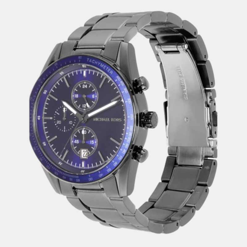  Shop Authentic Michael Kors Accelerator Chronograph Blue Dial Grey Steel Strap Watch For Men - MK9111 - Luxxuri