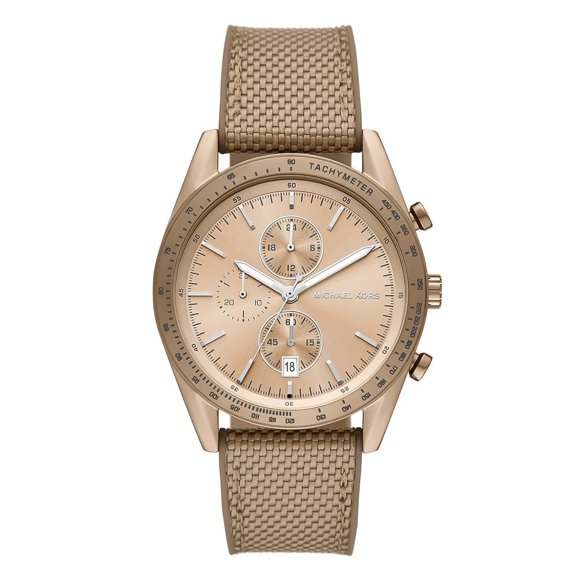  Shop Authentic Michael Kors Warren Chronograph Beige Dial Beige Nylon Strap Watch for Men - MK9145 - Luxxuri