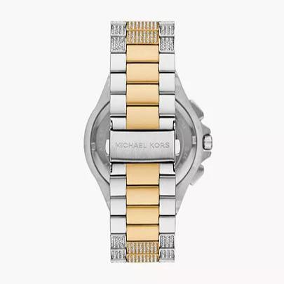  Shop Authentic Michael Kors Lennox Pave Crystals Chronograph White Dial Two Tone Steel Strap Watch for Men - MK9150 - Luxxuri