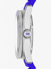  Shop Authentic Michael Kors Maritime Three-Hand Analog Blue Dial Blue Silicone Strap Watch for Men - MK9156 - Luxxuri