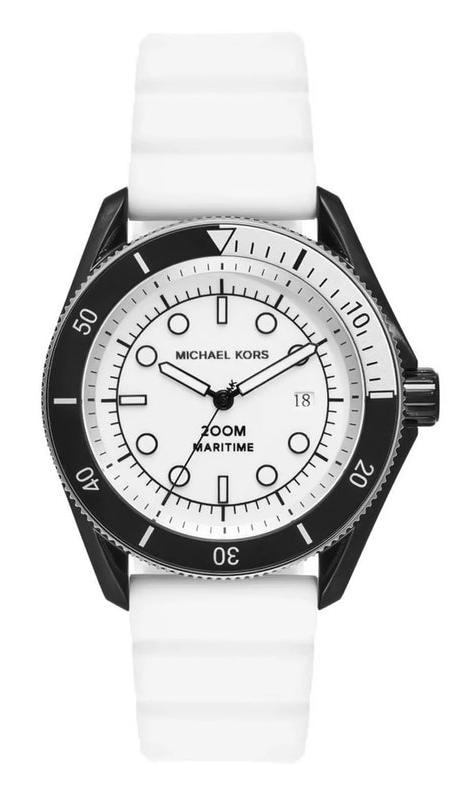  Shop Authentic Michael Kors Maritime Analog White Dial White Silicone Strap Watch for Men - MK9159 - Luxxuri