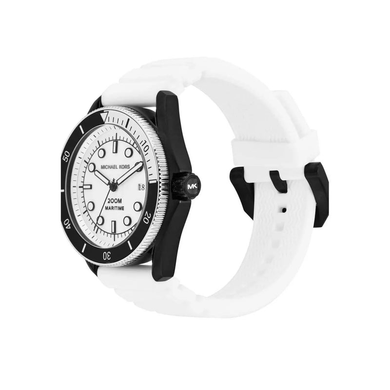 Shop Authentic Michael Kors Maritime Analog White Dial White Silicone Strap Watch for Men - MK9159 - Luxxuri