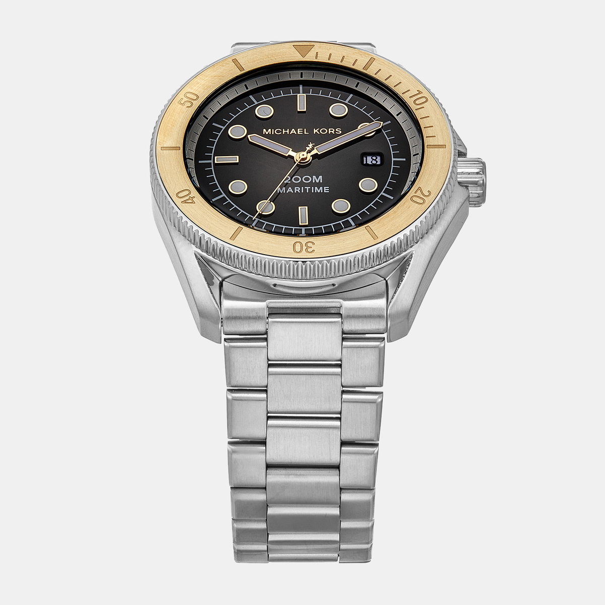  Shop Authentic Michael Kors Maritime Analog Black Dial Silver Steel Strap Watch for Men - MK9161 - Luxxuri