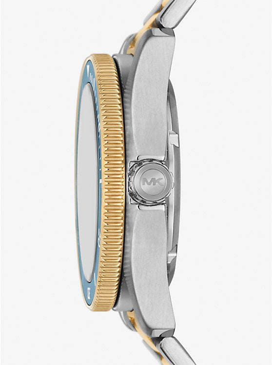  Shop Authentic Michael Kors Maritime Three-Hand Blue Dial Two Tone Steel Strap Watch for Men - MK9169 - Luxxuri