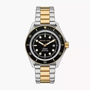  Shop Authentic Michael Kors Maritime Three Hand Black Dial Two Tone Steel Strap Watch for Men - MK9180 - Luxxuri