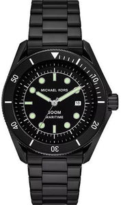  Shop Authentic Michael Kors Maritime Three Hand Black Dial Black Steel Strap Watch for Men - MK9181 - Luxxuri