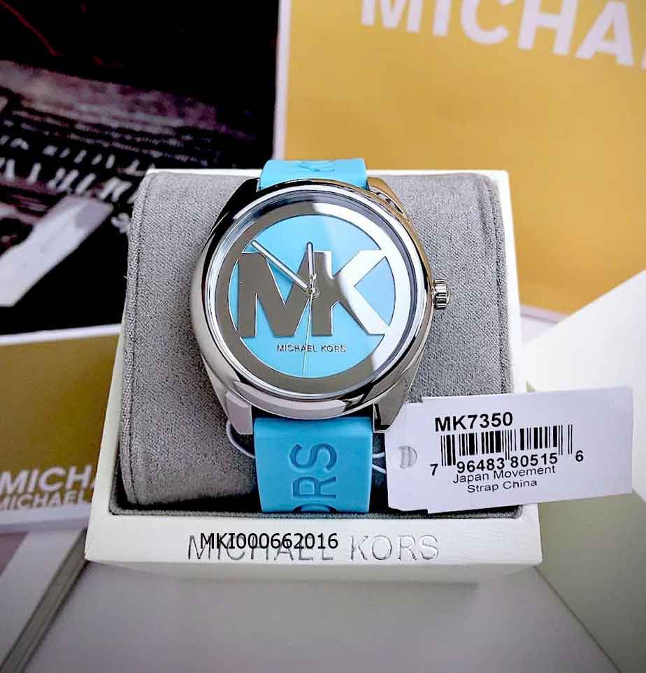  Shop Authentic Michael Kors Janelle Quartz Blue Dial Blue Rubber Strap Watch For Women - MK7350 - Luxxuri