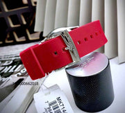  Shop Authentic Michael Kors Janelle Three Hand Red Dial Red Rubber Strap Watch For Women - MK7144 - Luxxuri